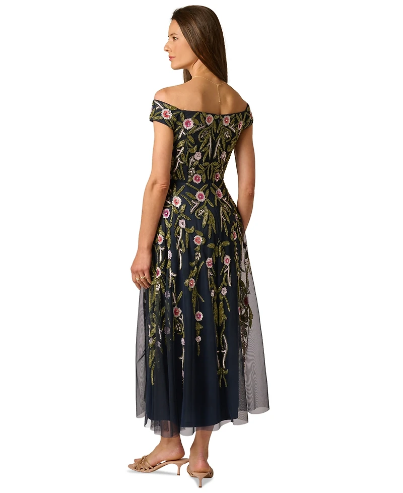 Adrianna Papell Women's Beaded Fit & Flare Dress