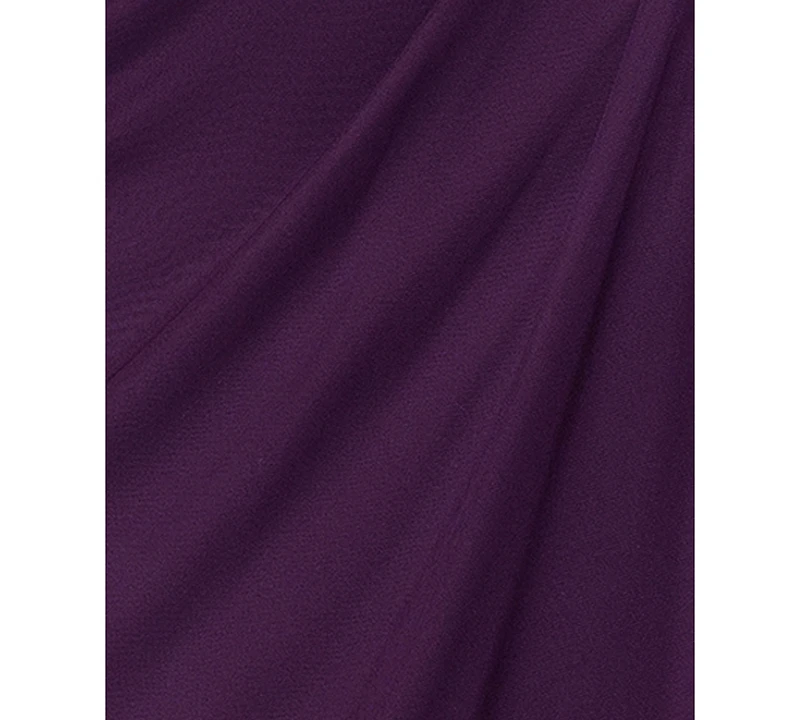 Xscape Petite Short-Sleeve Boat Neck Dress