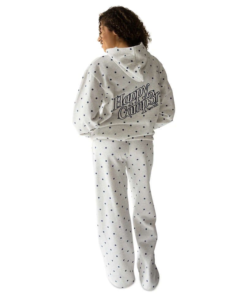 The Happy Camp3r Women's Polka Dot Applique Long-Sleeve Hooded Sweatshirt