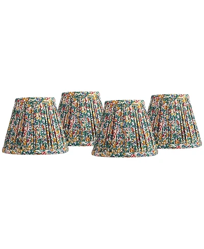 Springcrest Slant Print Lamp Shade Replacement Set of Multi-Color Pleated Clip On Candelabra