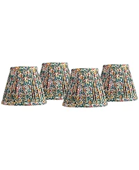 Springcrest Slant Print Lamp Shade Replacement Set of Multi-Color Pleated Clip On Candelabra