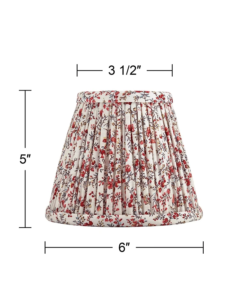 Springcrest Nelle 3 1/2" Top " Bottom 5" High 5" Slant Print Lamp Shade Replacement Set of Floral Clip On Candelabra