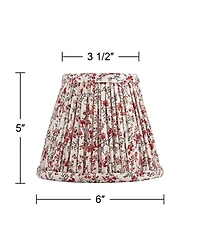 Springcrest Nelle 3 1/2" Top " Bottom 5" High 5" Slant Print Lamp Shade Replacement Set of Floral Clip On Candelabra