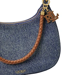 Lauren Ralph Lauren Denim Small Marcy Zip-Top Shoulder Handbag