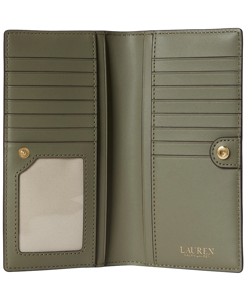 Lauren Ralph Crosshatch Leather Slim Snapped-Closure Wallet