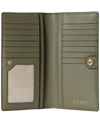 Lauren Ralph Crosshatch Leather Slim Snapped-Closure Wallet