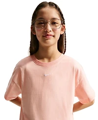 Nike Big Girls Sportswear Essential Cotton Swoosh Logo T-Shirt