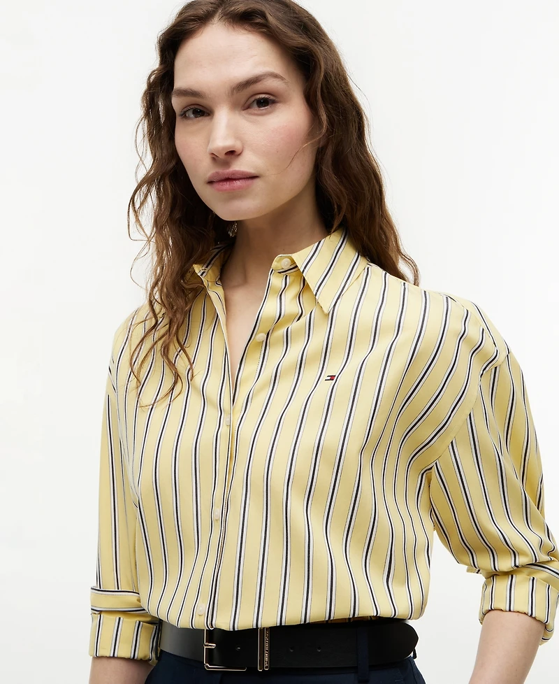 Tommy Hilfiger Women's Boxy Long-Sleeve Cotton Shirt