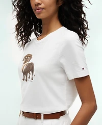 Tommy Hilfiger Women's Dog Graphic Crewneck T-Shirt