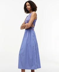 Tommy Hilfiger Women's Cotton Smocked Striped Maxi Dress