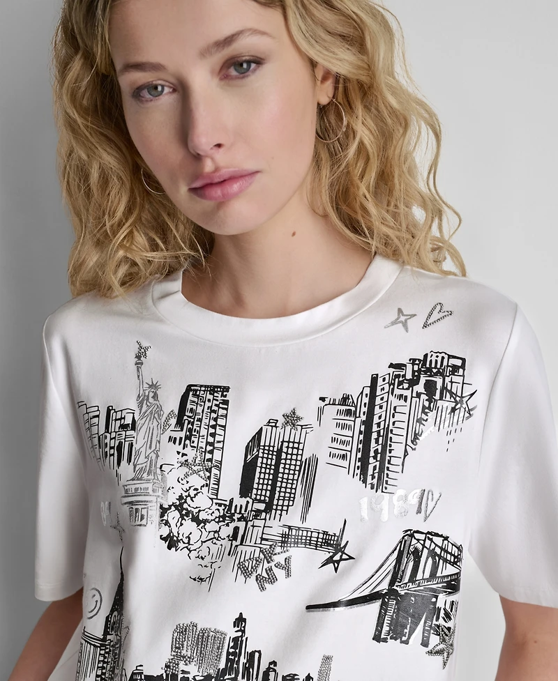 Dkny Women's Short-Sleeve Crewneck T-Shirt