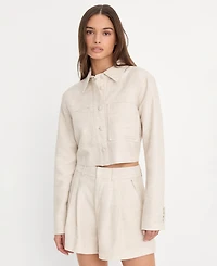 Good American Women's Button-Front Cropped Jacket