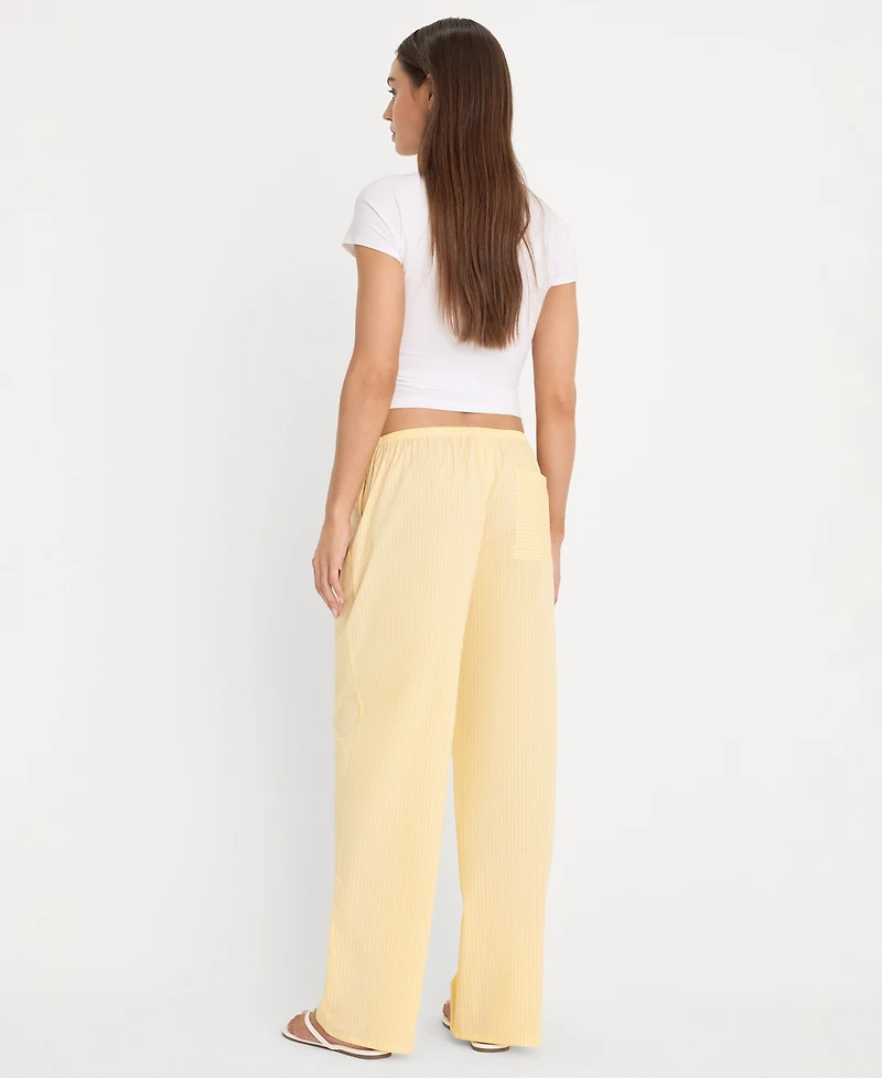 Good American Women's Poplin Lace Trimmed Pants