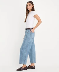 Good American Women's High Rise Barrel Jeans