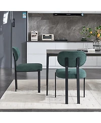 Boyel Living Modern Dining Room Chairs Set of 2 Mid Century Upholstered Boucle Kitchen Metal Legs