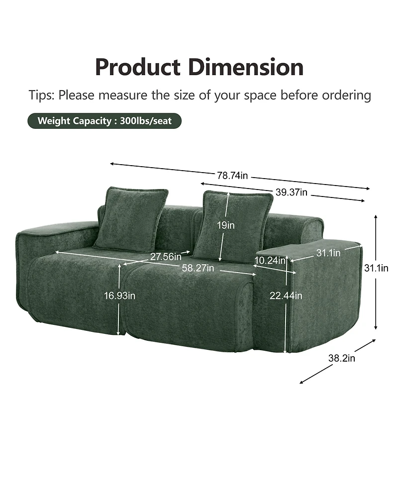 Rainsken Comfy Velvet Loveseat Sofa