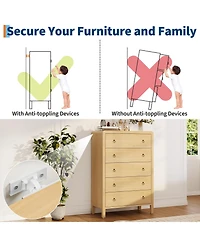 gaomon 5 Drawer Modern Closet Dressers Chest, Wood Storage Dresser Chest of Drawers Clothes Organizer for Bedroom Living Room Hallway