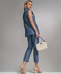 Calvin Klein Petite Collared Front Button Vest High Waisted Modern Fit Pants