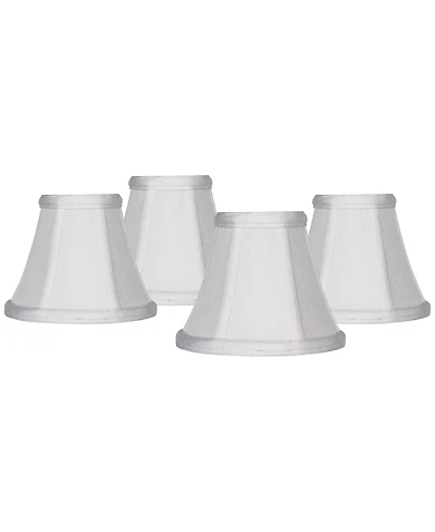 Springcrest Imperial Shade Set of 4 Empire Chandelier Lamp Shades White Small 3" Top x 6" Bottom x 5" High Candelabra Clip-On Fitting