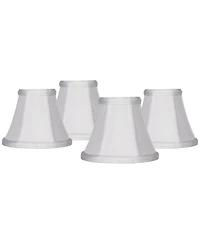 Springcrest Imperial Shade Set of 4 Empire Chandelier Lamp Shades White Small 3" Top x 6" Bottom x 5" High Candelabra Clip-On Fitting