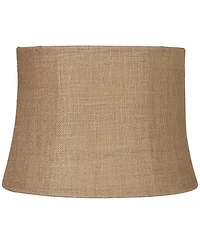 Springcrest Set of 2 Softback Drum Lamp Shades Natural Burlap Medium 12" Top x 14" Bottom x 10" High Spider Harp Finial Fitting