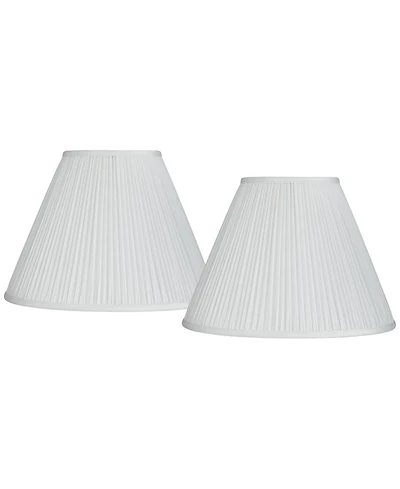 Springcrest Set of 2 Pleated Empire Lamp Shades Medium 7" Top x 16" Bottom x 11.25" High Spider with Harp and Finial Fitting