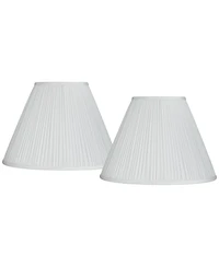 Springcrest Set of 2 Pleated Empire Lamp Shades Medium 7" Top x 16" Bottom x 11.25" High Spider with Harp and Finial Fitting