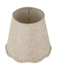 Springcrest 4" Top x 6" Bottom x 5 1/2" High x 5 1/2" Slant Lamp Shade Replacement Set of Fawn Scalloped Clip On Candelabra