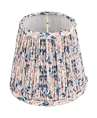 Springcrest " Top x 6" Bottom x 5 1/2" High x 5 1/2" Slant Print Lamp Shade Replacement Set of Shirred Pleated Clip On