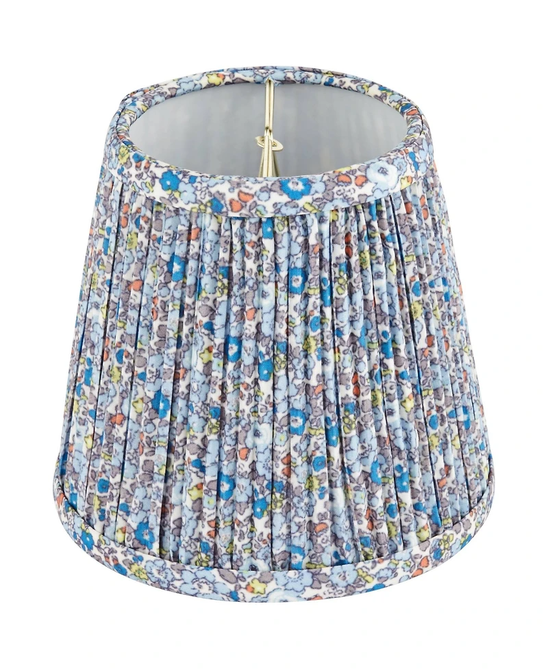 Springcrest 4" Top x " Bottom x 5 1/2" High x 5 1/2" Slant Print Lamp Shade Replacement Set of Shirred Pleated Clip On