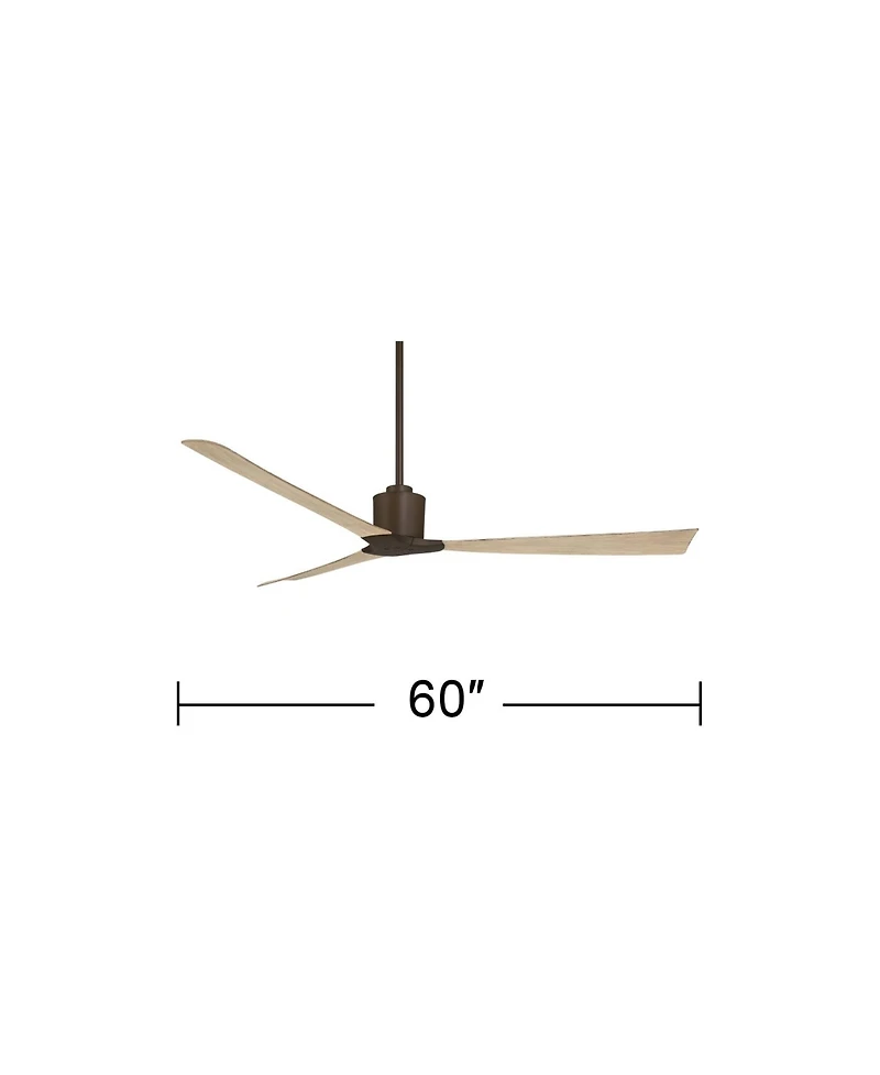 Casa Vieja 60" Lume Oak Damp Ceiling Fan with Remote