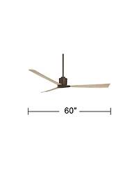Casa Vieja 60" Lume Oak Damp Ceiling Fan with Remote