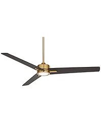 Casa Vieja 60" Monte Largo Soft Brass Led 18" Rod Ceiling Fan