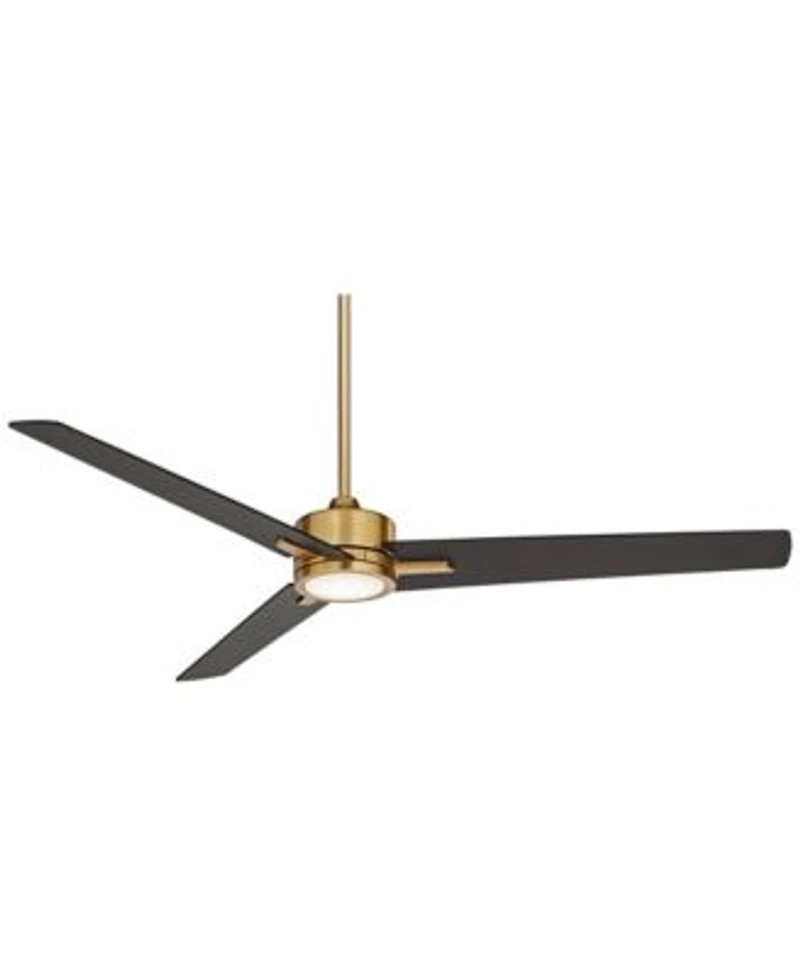 Casa Vieja 60inch Monte Largo Soft Brass Led 18 Inch Rod Ceiling Fan
