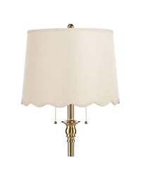 360 Lighting Dyna Antique Brass Floor Lamp with Scallop Shade