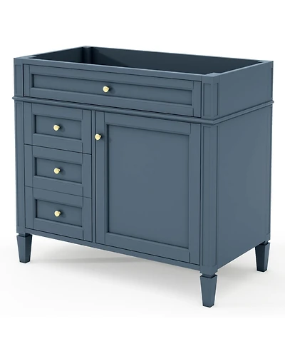 Busdays 36 Inch Bathroom Vanity without Top Sink Modern Storage Cabinet with 2 Drawers and a Tip Out Drawer Solid Wood Frame