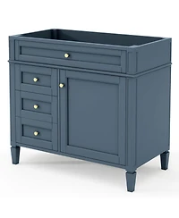 Busdays 36 Inch Bathroom Vanity without Top Sink Modern Storage Cabinet with 2 Drawers and a Tip Out Drawer Solid Wood Frame