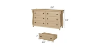 gaomon 6 Drawer Dresser for Bedroom, Wide Modern Wood Chest with Ring Pull Handles