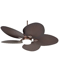 Casa Vieja 52" Breeze Bronze Led Fan with 24-In Rod for 12-Ft Ceiling