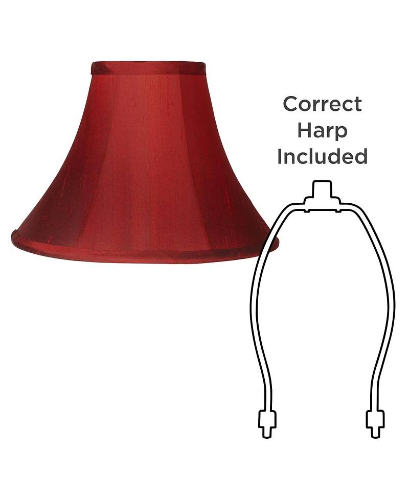 Springcrest Collection Set of 2 Bell Lamp Shades Small 5" Top x 12" Bottom x 9" Slant x 8.5" High Spider Replacement Harp and Finial Fitting