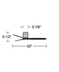 Casa Vieja 52" Windspun Modern Indoor Ceiling Fan 3 Blade Remote Control