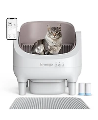 Ltmate Automatic Cat Litter Box, App Control, Ultra-Quiet, 2 Rolls of Garbage Bags