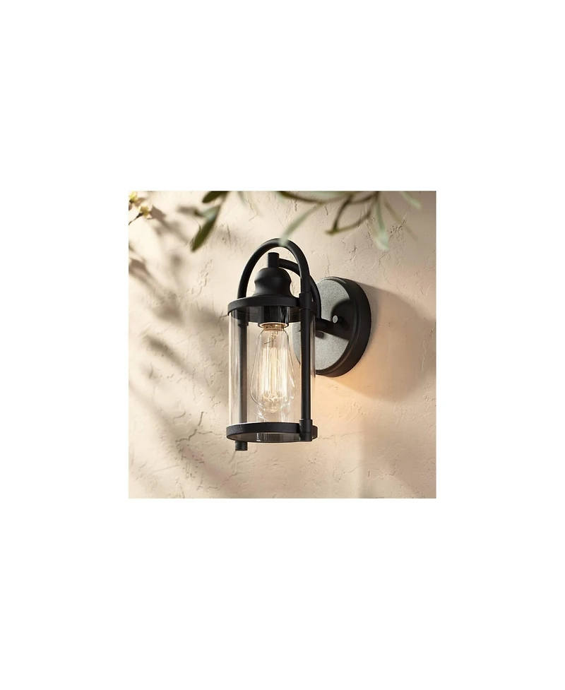 John Timberland Modern Outdoor Wall Light Fixture 10 1/4" Cylindrical Glass for Exterior House Porch Patio Deck Entryway