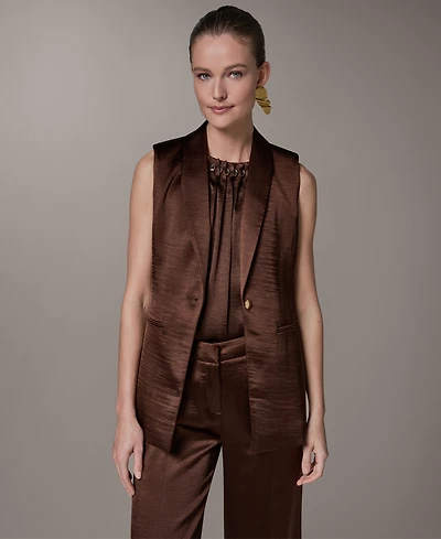 Donna Karan New York Women's Notch Collar Vest