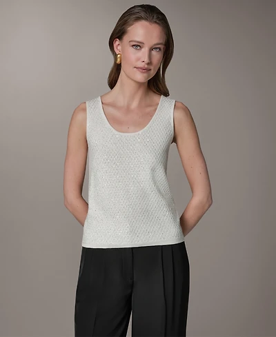 Donna Karan New York Women's Scoop Neck Sequin Cami Top