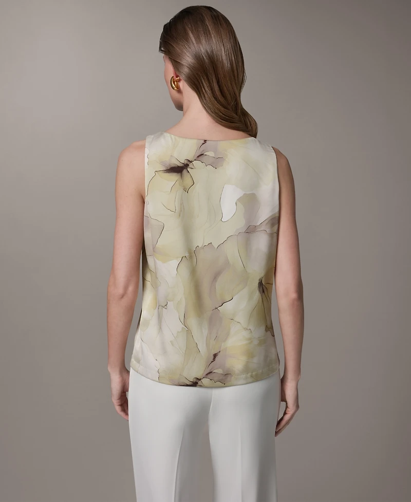 Donna Karan New York Women's Printed Scoop Neck Top