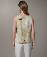 Donna Karan New York Women's Printed Scoop Neck Top