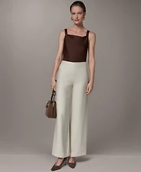 Donna Karan New York Women's Mid-Rise Wide-Leg Pants