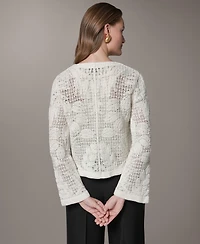 Donna Karan New York Women's Crochet Button-Front Jacket