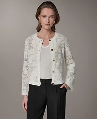 Donna Karan New York Women's Crochet Button-Front Jacket